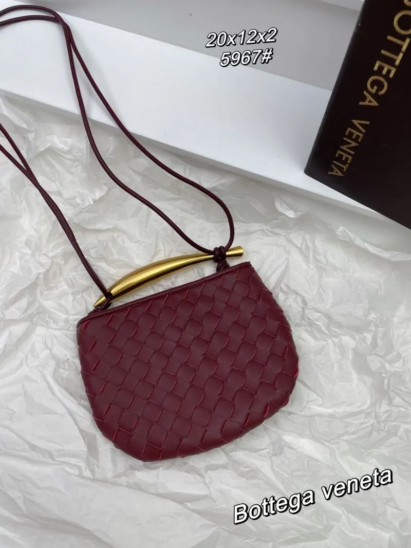 Alternative view of Bottega Veneta Burgundy Woven Crossbody Bag 5967