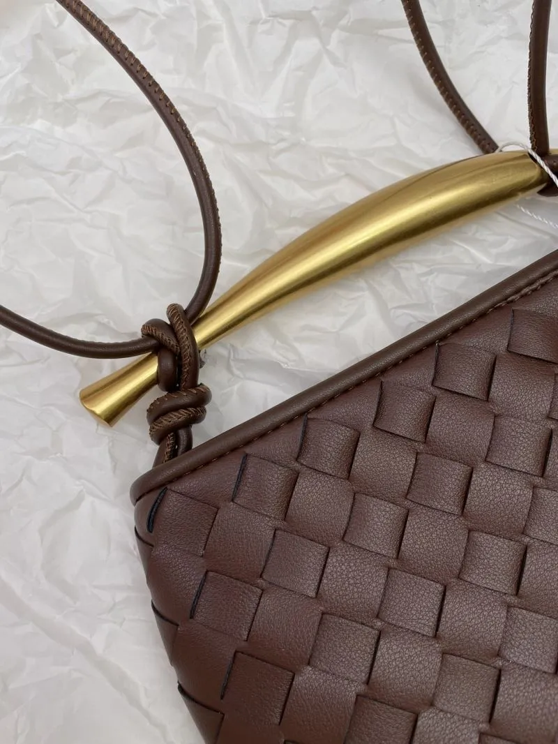 Bottega Veneta Brown Woven Satchel Bag 5967 - Image 3