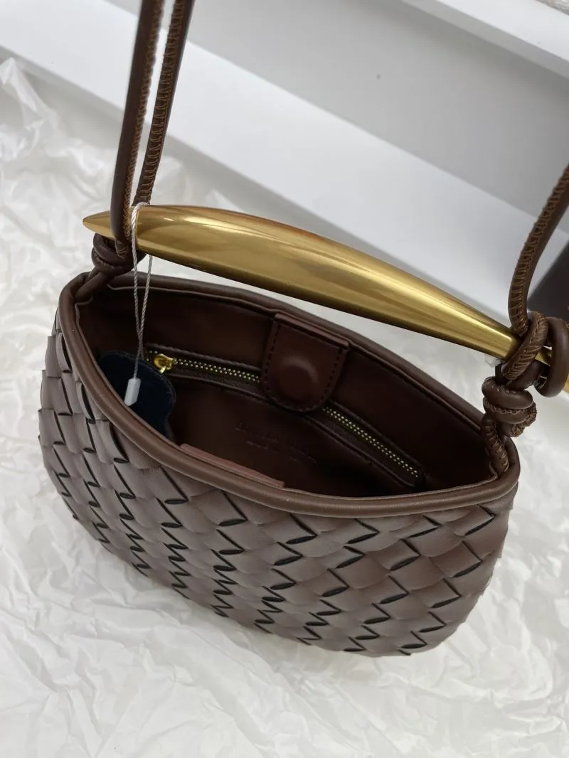 Bottega Veneta Brown Woven Satchel Bag 5967 - Image 7