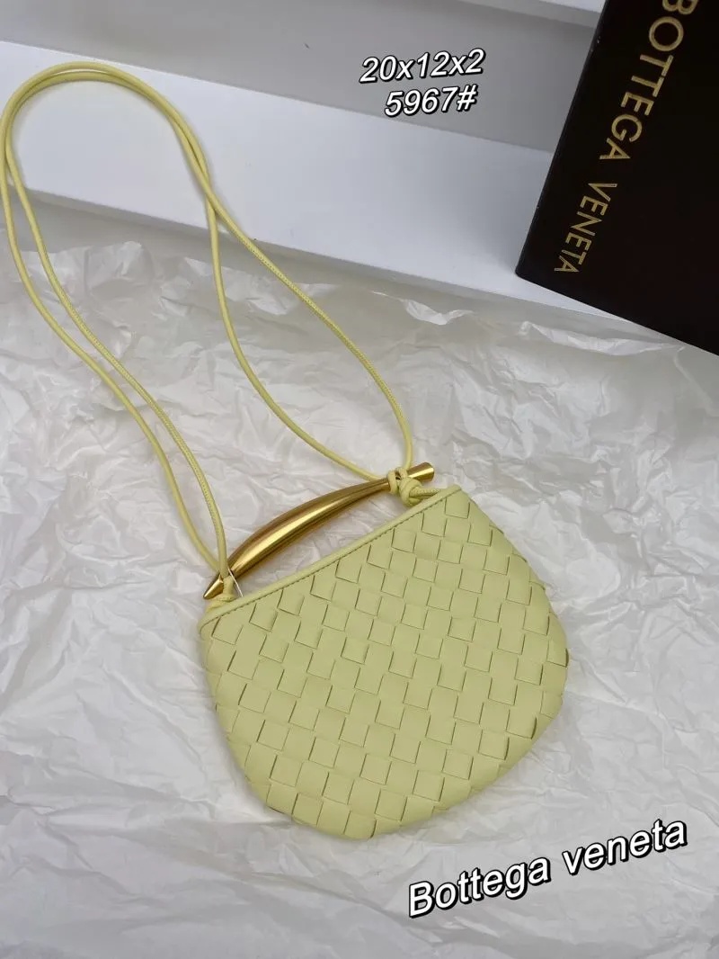 Alternative view of Bottega Veneta Pale Yellow Woven Mini Satchel Bag