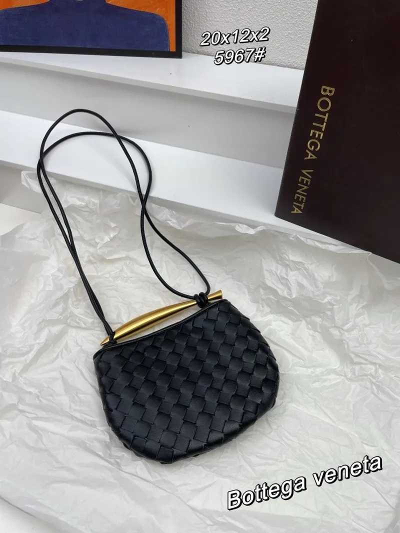 Bottega Veneta Black Woven Crossbody Satchel Bag 5967