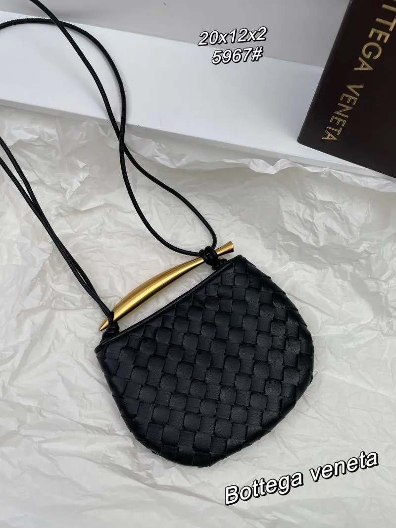 Alternative view of Bottega Veneta Black Woven Crossbody Satchel Bag 5967