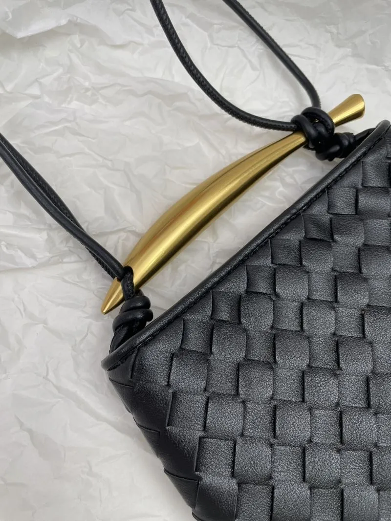 Bottega Veneta Black Woven Crossbody Satchel Bag 5967 - Image 4
