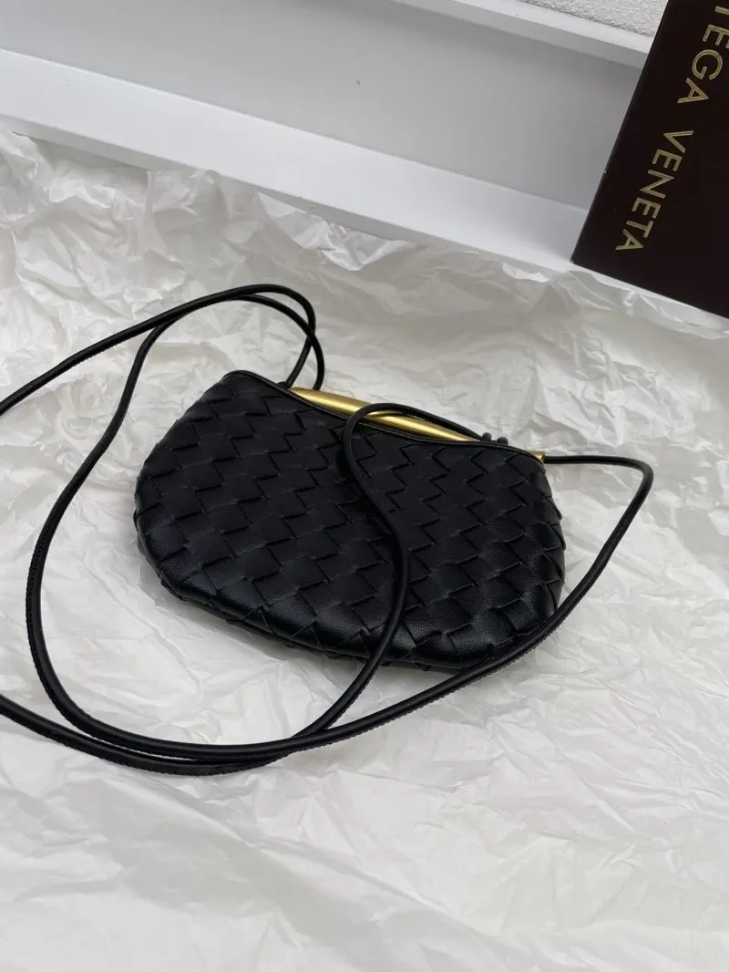 Bottega Veneta Black Woven Crossbody Satchel Bag 5967 - Image 6