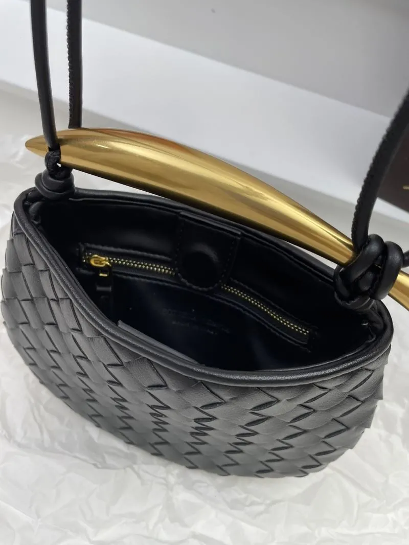 Bottega Veneta Black Woven Crossbody Satchel Bag 5967 - Image 8
