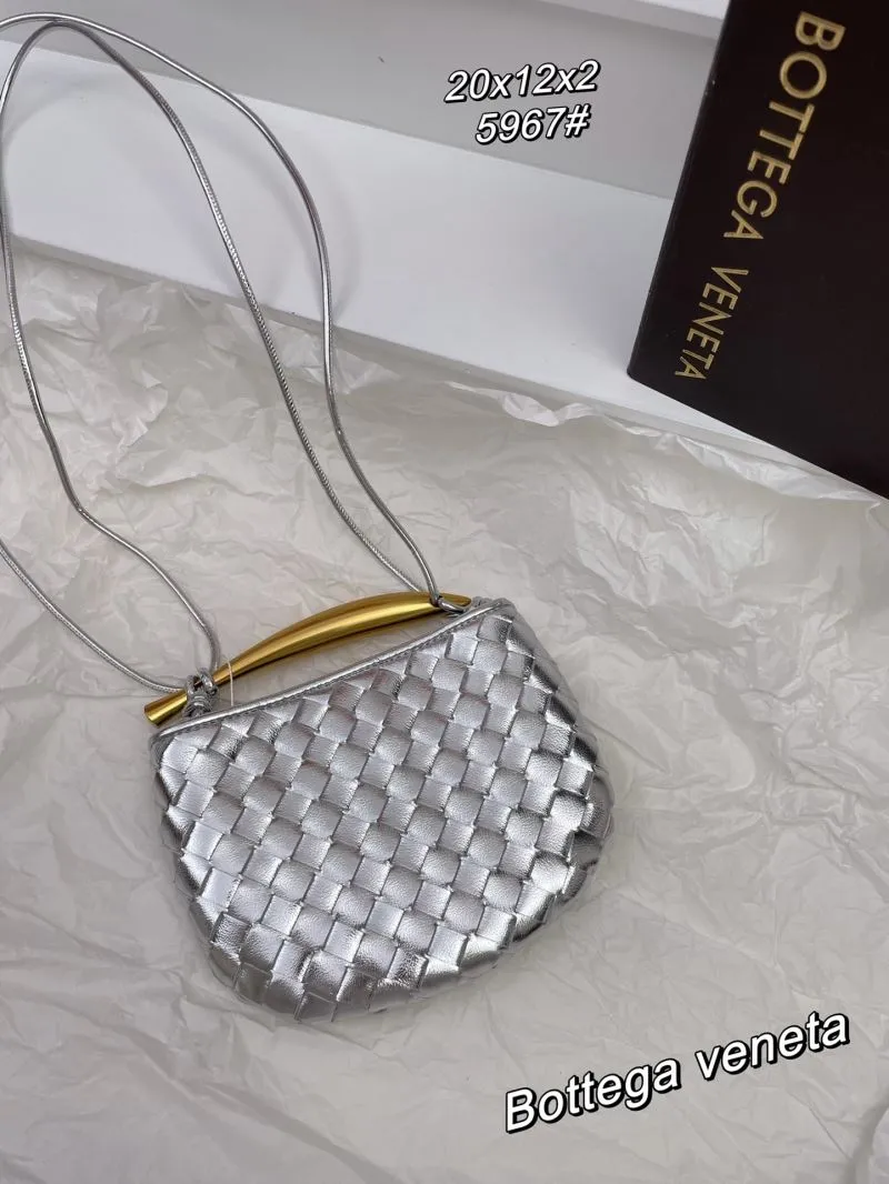 Alternative view of Bottega Veneta Silver Woven Satchel Bag 5967