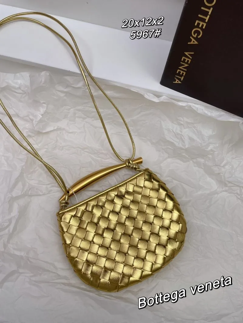 Alternative view of Bottega Veneta Gold Woven Mini Shoulder Bag 5967