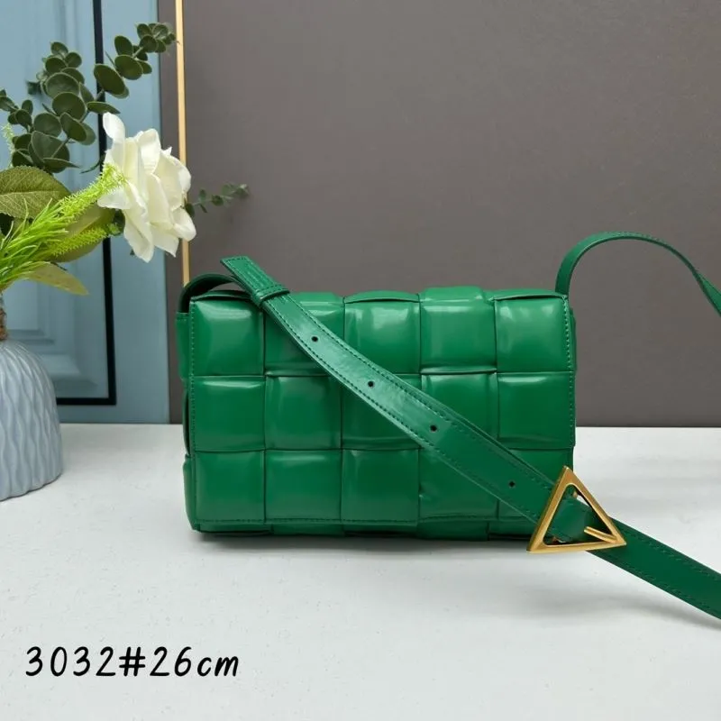 BV Green Padded Satchel Crossbody Bag Model 3032 26cm