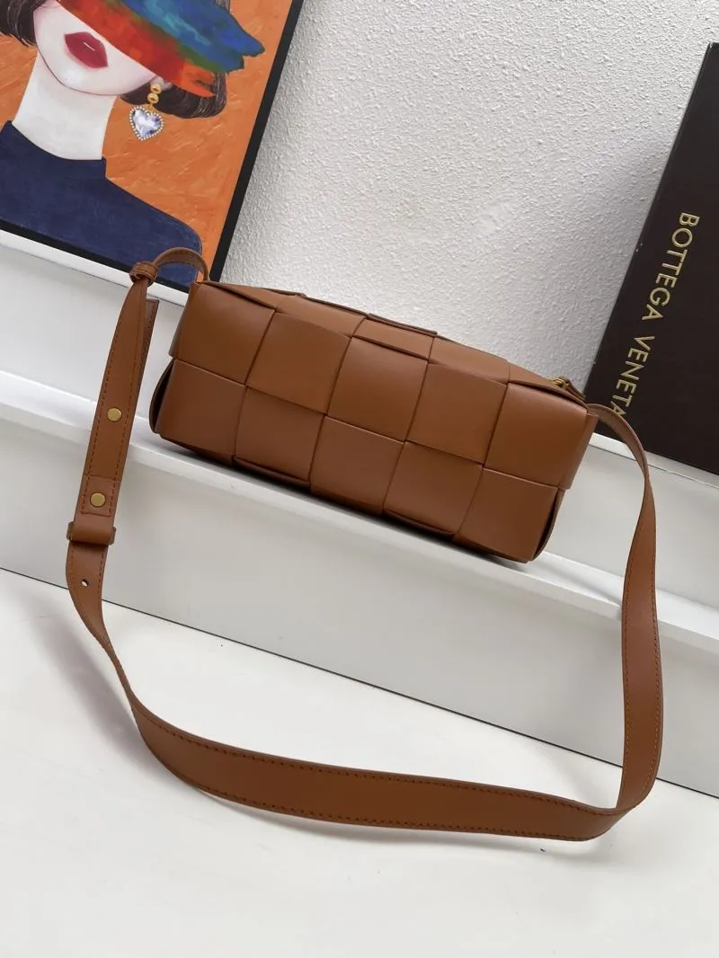 Alternative view of Bottega Veneta Brown Leather Crossbody Satchel Bag