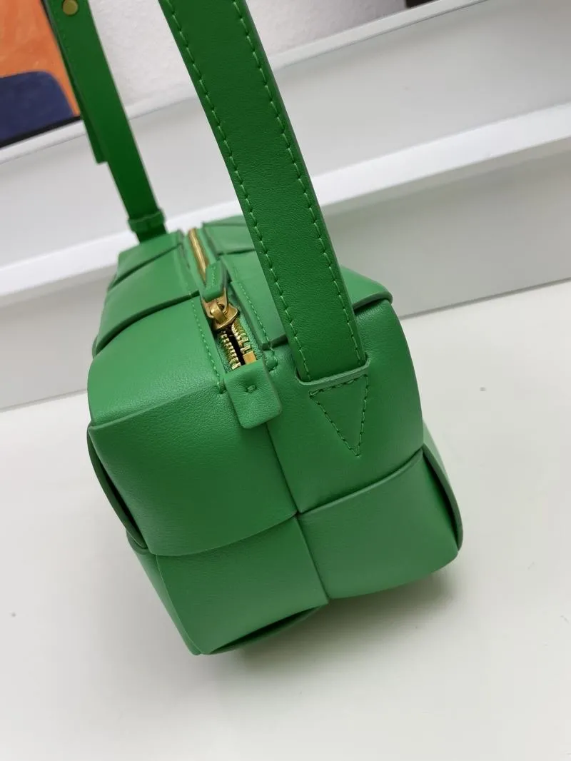 Bottega Veneta Green Woven Satchel Crossbody Bag 433 - Image 5