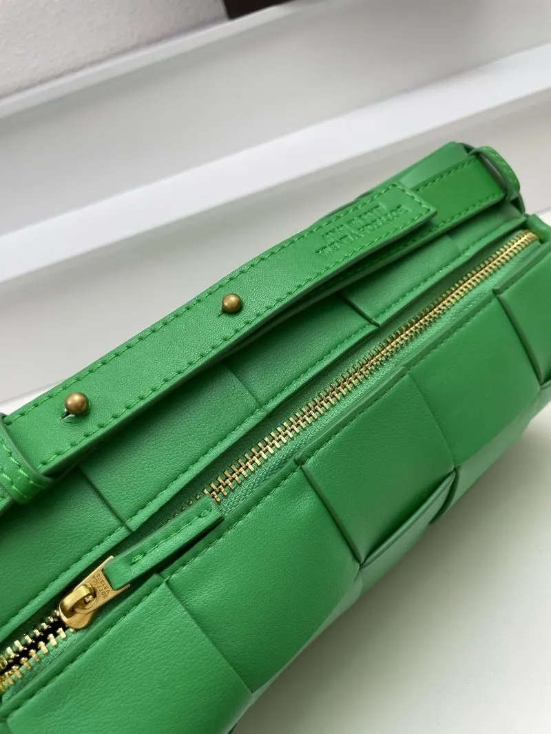 Bottega Veneta Green Woven Satchel Crossbody Bag 433 - Image 6