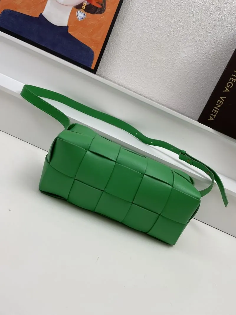 Bottega Veneta Green Woven Satchel Crossbody Bag 433 - Image 7