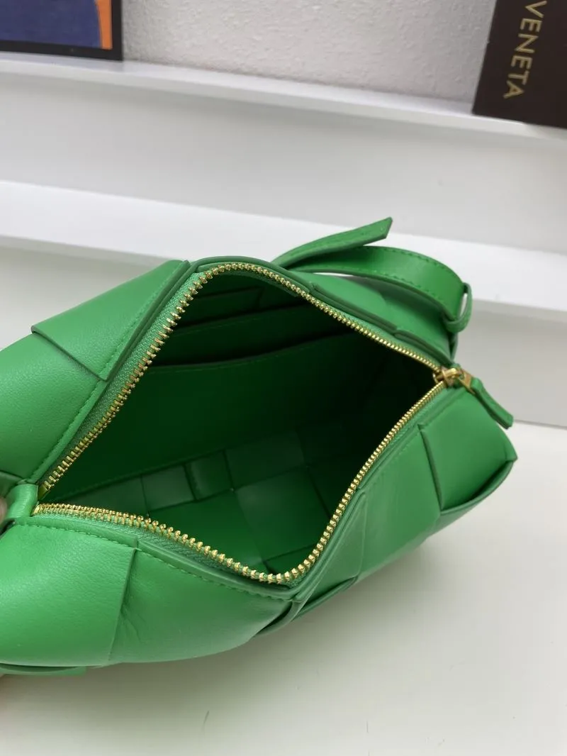 Bottega Veneta Green Woven Satchel Crossbody Bag 433 - Image 8