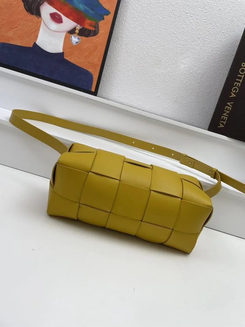 Bottega Veneta Yellow Satchel Crossbody Bag 434 - Image 7
