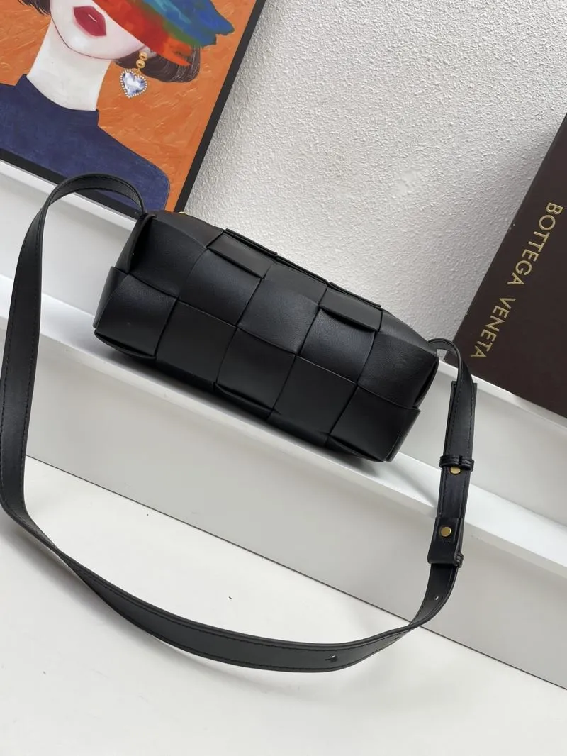 Alternative view of Bottega Veneta Black Woven Crossbody Satchel Bag 436