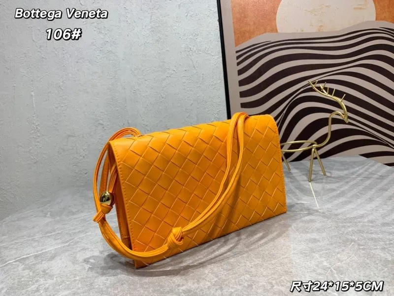 Alternative view of Bottega Veneta Orange Woven Satchel Bag 106#