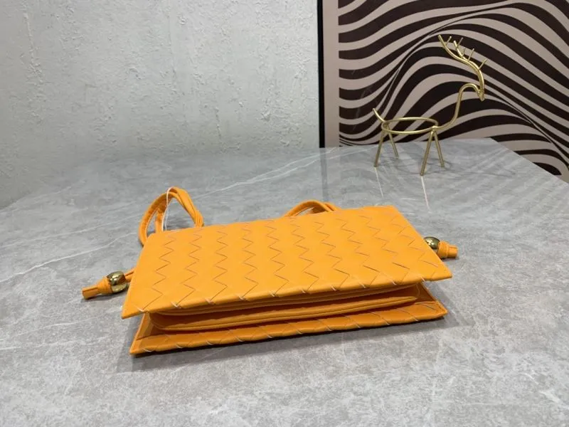 Bottega Veneta Orange Woven Satchel Bag 106# - Image 7