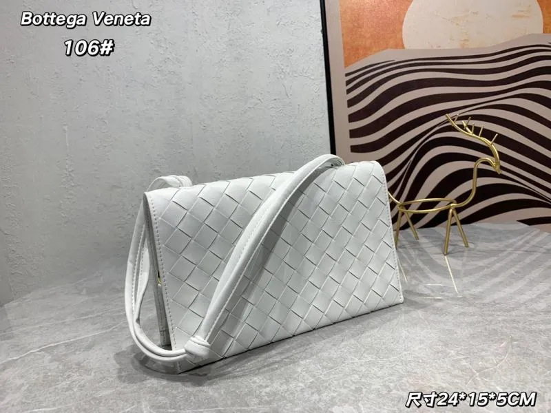 Alternative view of Bottega Veneta White Woven Satchel Bag 106#