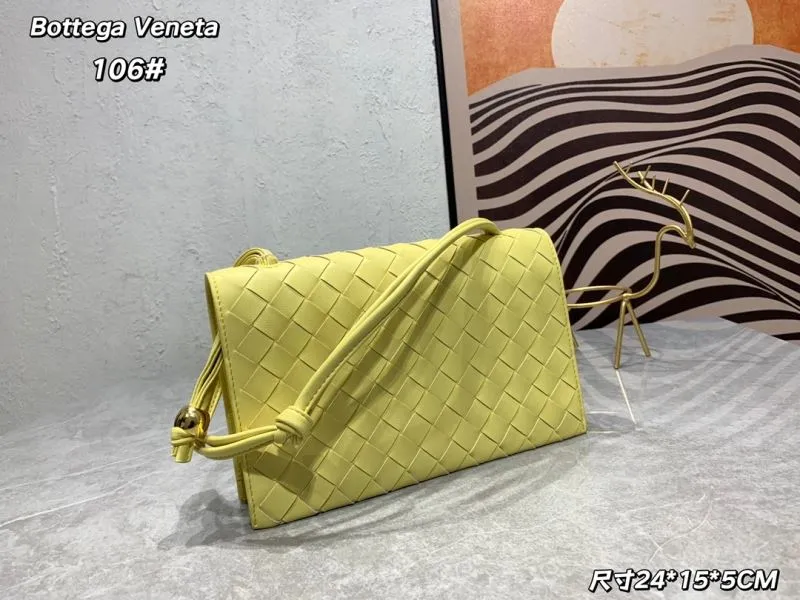 Alternative view of Bottega Veneta 106# Pale Yellow Satchel Bag