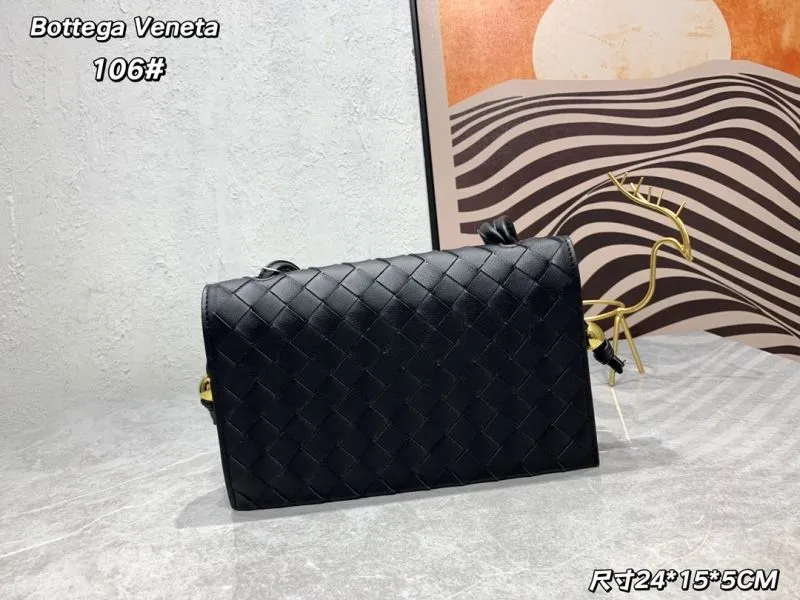 Bottega Veneta 106# Black Leather Satchel Bag - Image 3