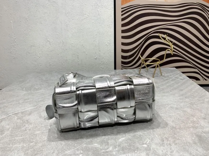 Bottega Veneta 5958 Silver Satchel Bag - Image 7