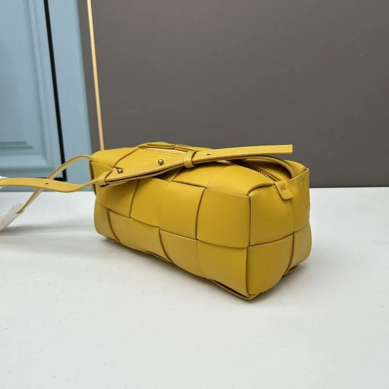 Alternative view of BV Yellow Woven Satchel Crossbody Bag 3031 24cm