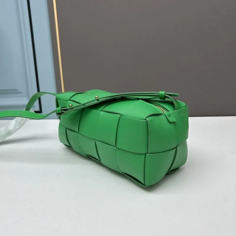 Alternative view of BV Green Leather Woven Satchel Bag 24cm 3031