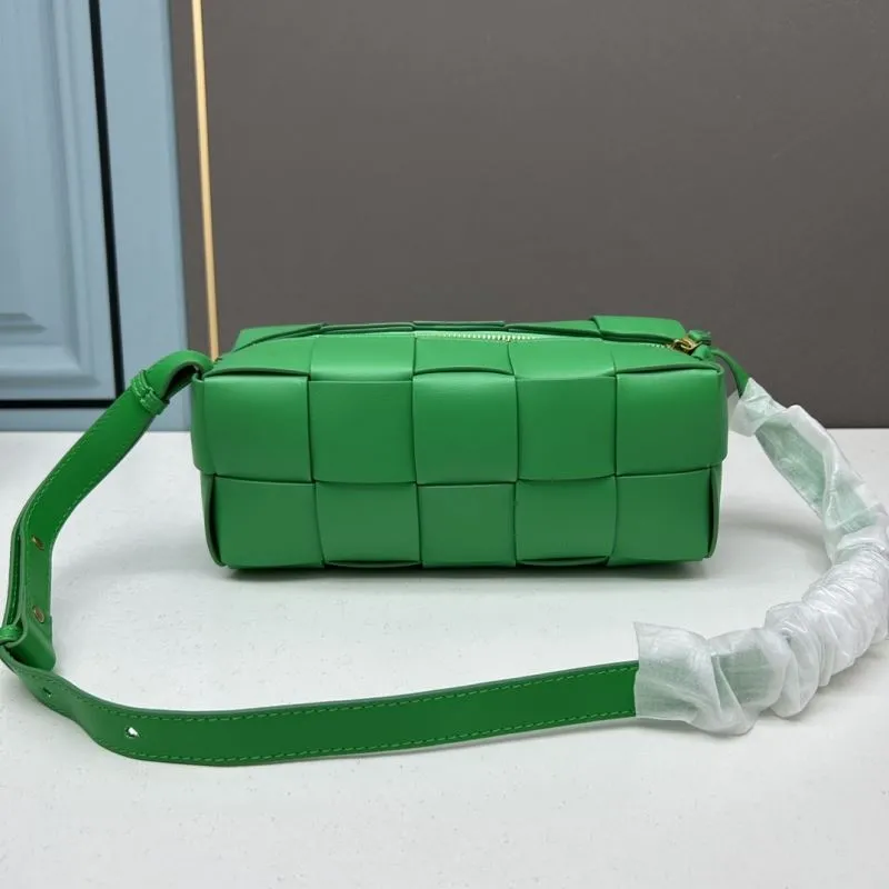 BV Green Leather Woven Satchel Bag 24cm 3031 - Image 3
