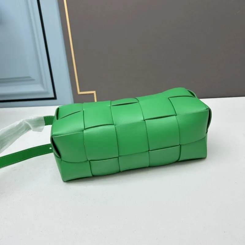 BV Green Leather Woven Satchel Bag 24cm 3031 - Image 5