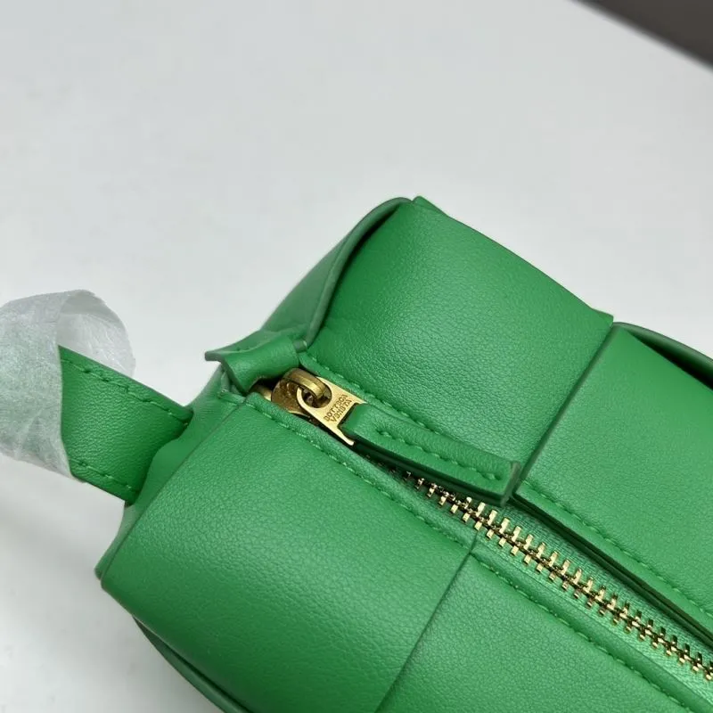 BV Green Leather Woven Satchel Bag 24cm 3031 - Image 6