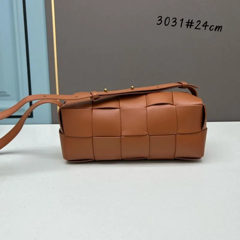 BV Brown Woven Satchel Bag 3031 Size 24cm