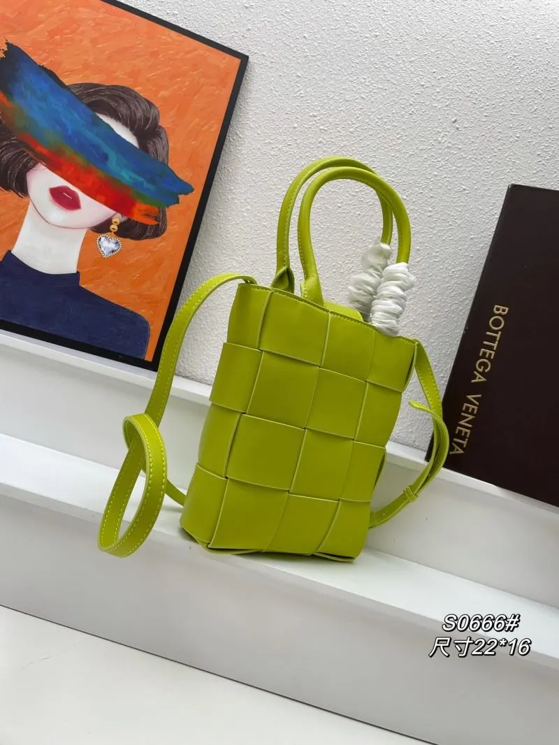 Alternative view of Bottega Veneta S0666 Lime Green Satchel Bag