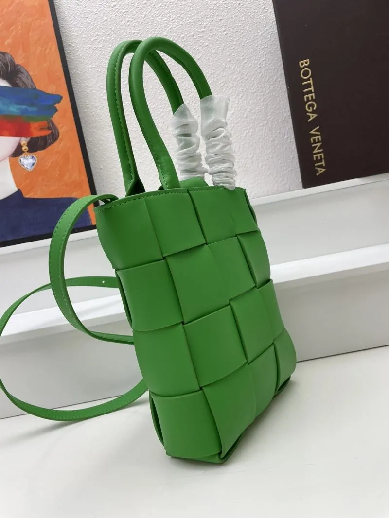 Bottega Veneta Green Woven Satchel Bag S0666 - Image 5
