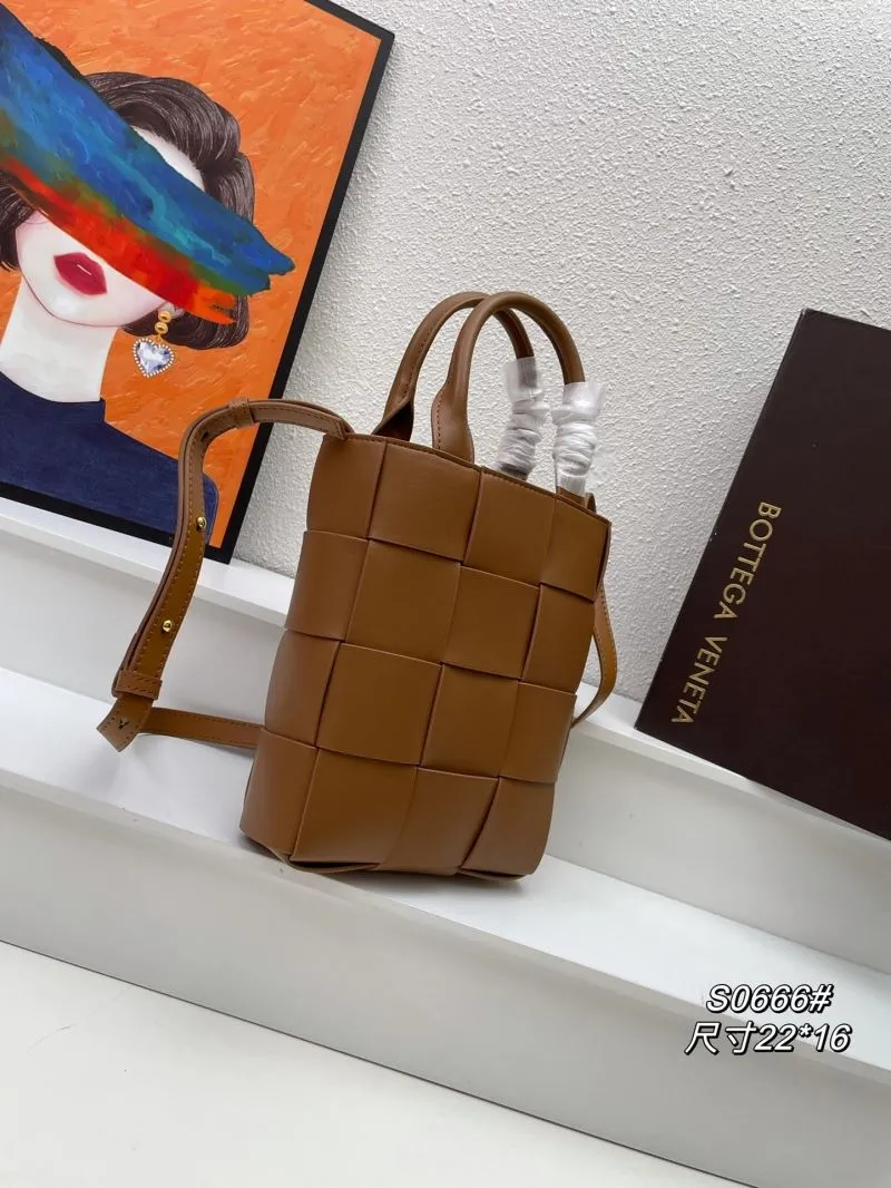 Alternative view of Bottega Veneta Brown Woven Satchel Bag S0666