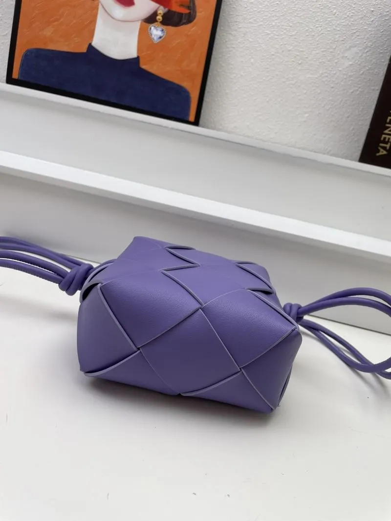 Bottega Veneta Purple Woven Crossbody Bucket Bag S001 - Image 7