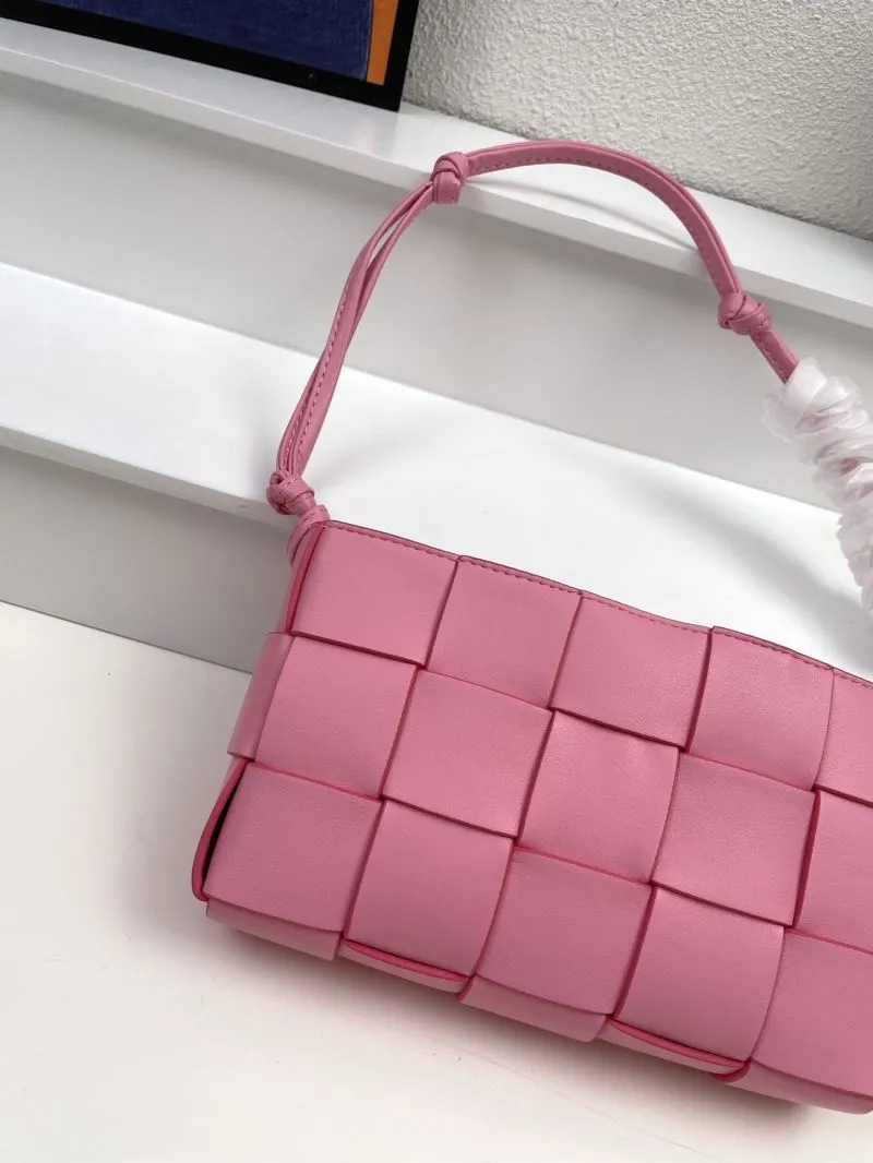 BV Pink Woven Satchel Bag S03033 23cm - Image 4