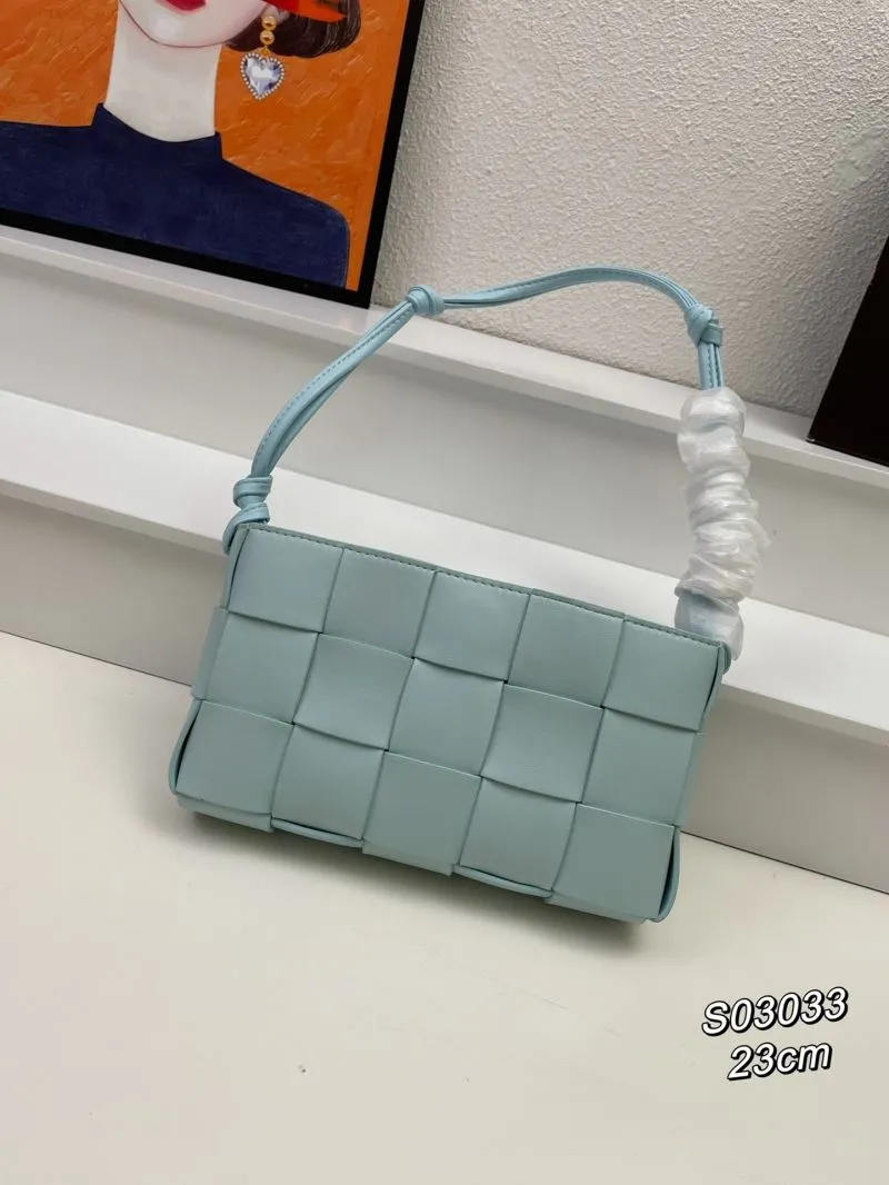 Bottega Veneta Light Blue Woven Satchel Bag S03033 23cm - Image 3