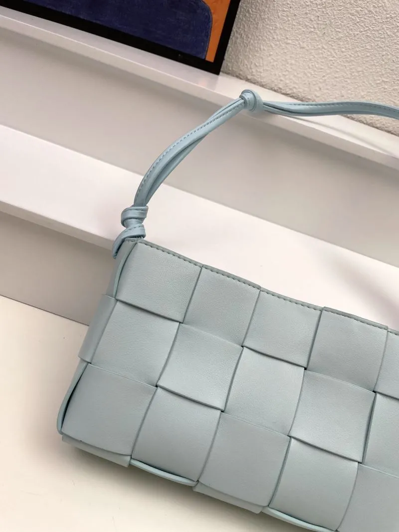 Bottega Veneta Light Blue Woven Satchel Bag S03033 23cm - Image 5