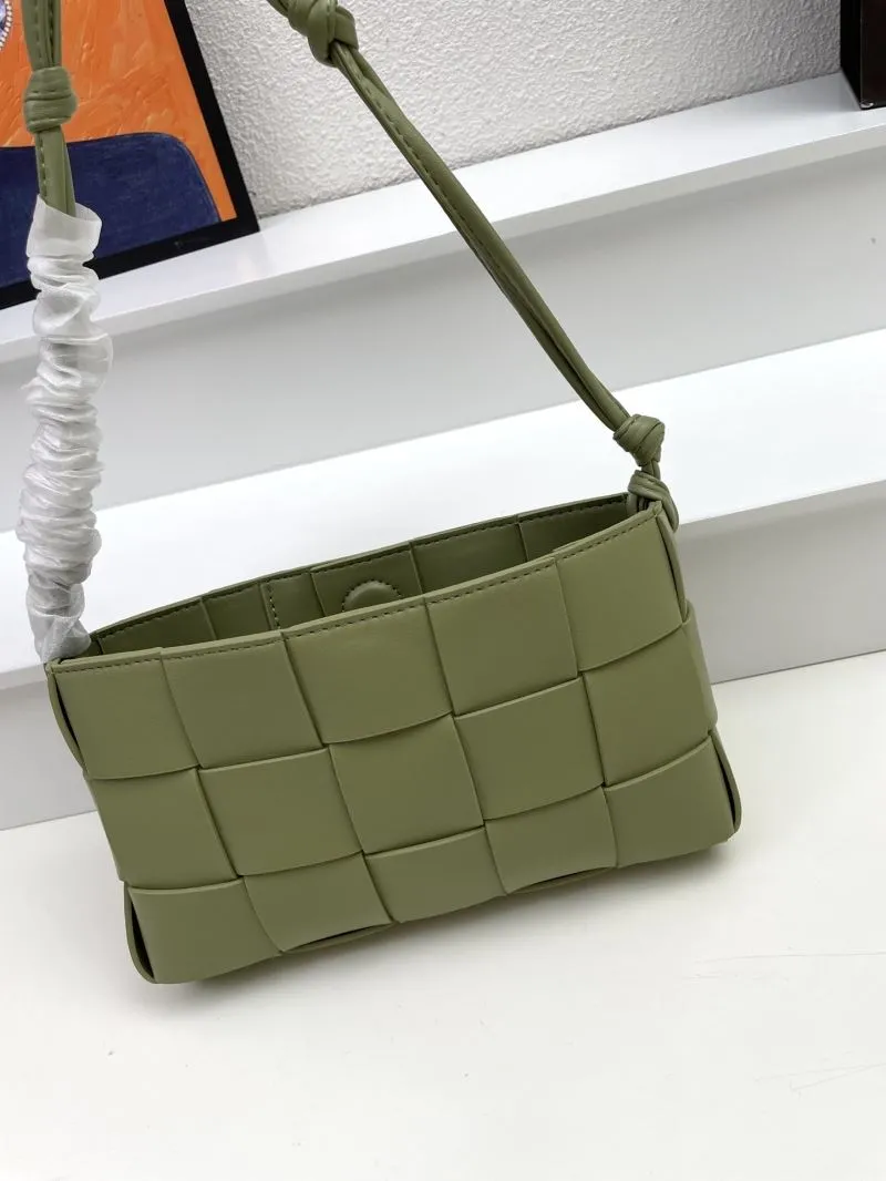 BV Olive Green Woven Satchel Bag S03033 23cm - Image 6