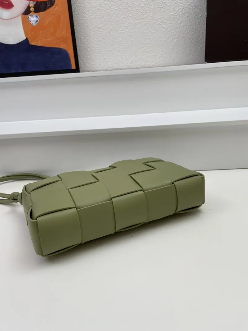 BV Olive Green Woven Satchel Bag S03033 23cm - Image 7