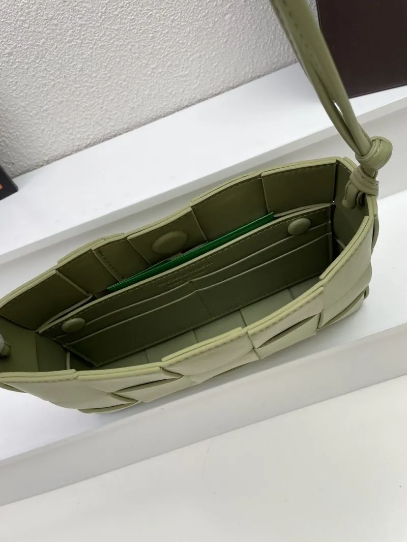BV Olive Green Woven Satchel Bag S03033 23cm - Image 8