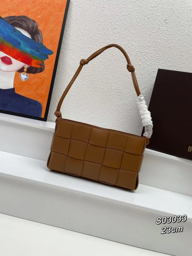 BV Brown Woven Satchel Bag S03033 23cm