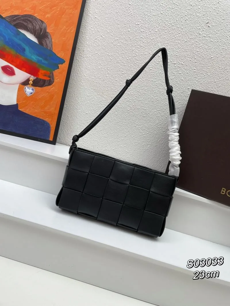 BV Black Woven Satchel Bag S03033 23cm