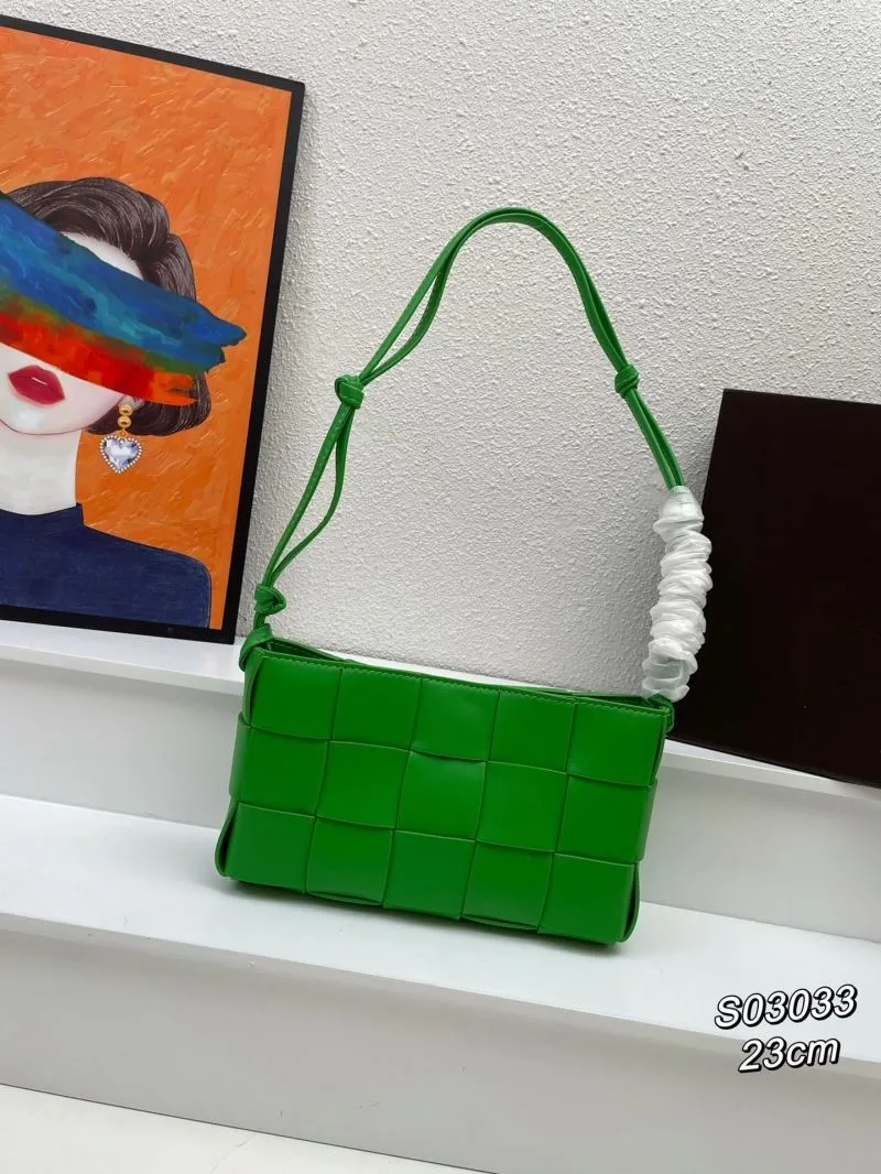 BV Green Woven Satchel Bag S03033 23cm