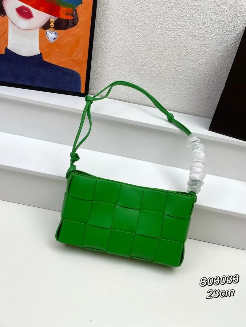 BV Green Woven Satchel Bag S03033 23cm - Image 3