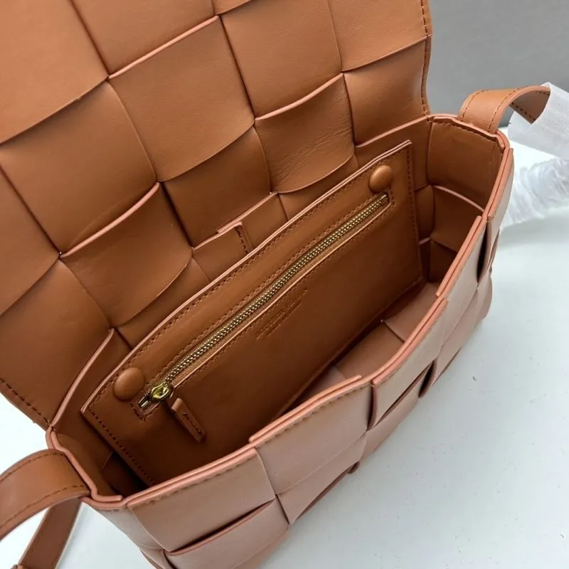BV Brown Woven Leather Satchel Bag 3030 - Image 8