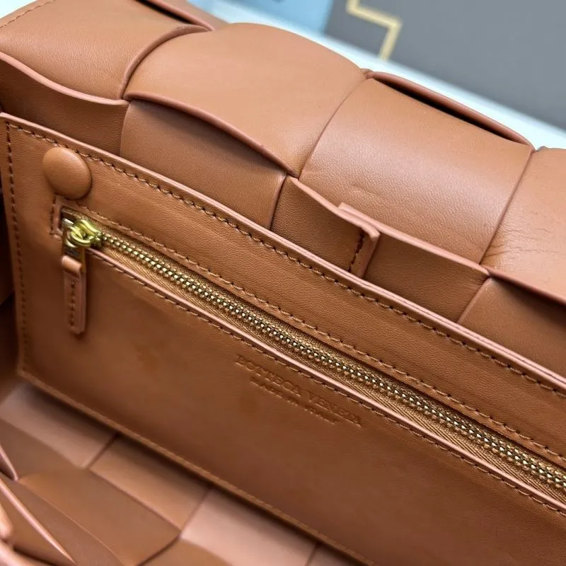 BV Brown Woven Leather Satchel Bag 3030 - Image 9