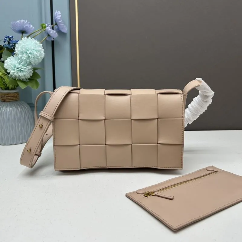 BV Beige Woven Satchel Bag 481
