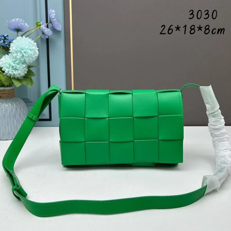 Alternative view of BV Green Woven Leather Satchel Bag 26x18x8cm Model 3030