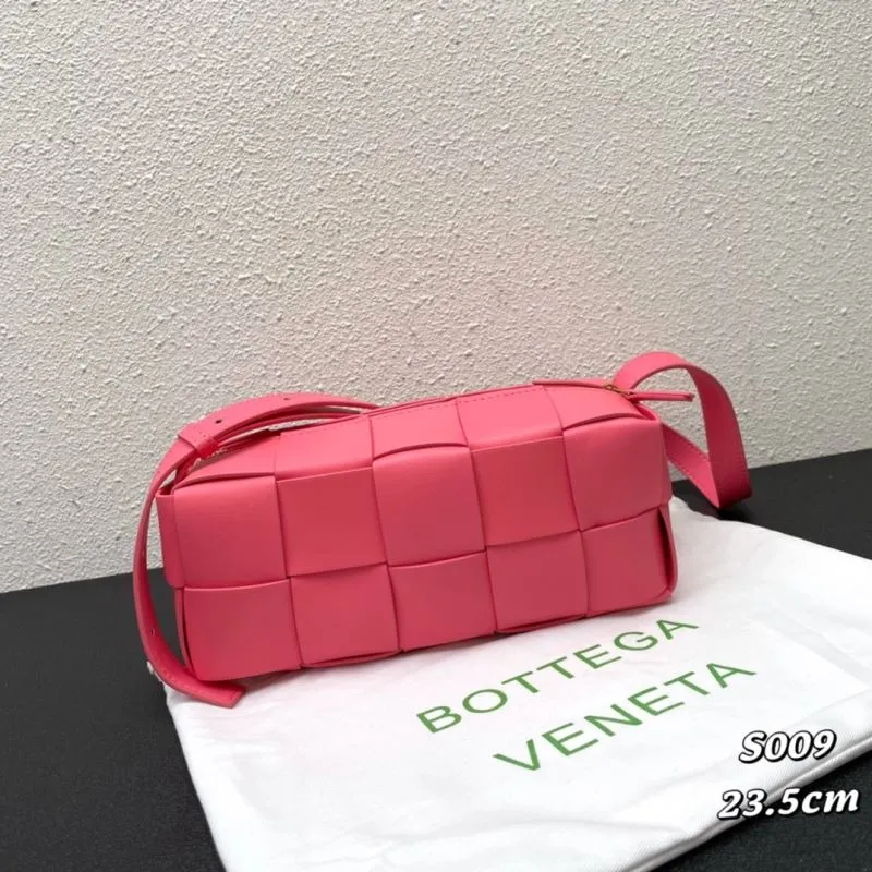 Bottega Veneta Pink Woven Satchel Bag S009 23.5cm